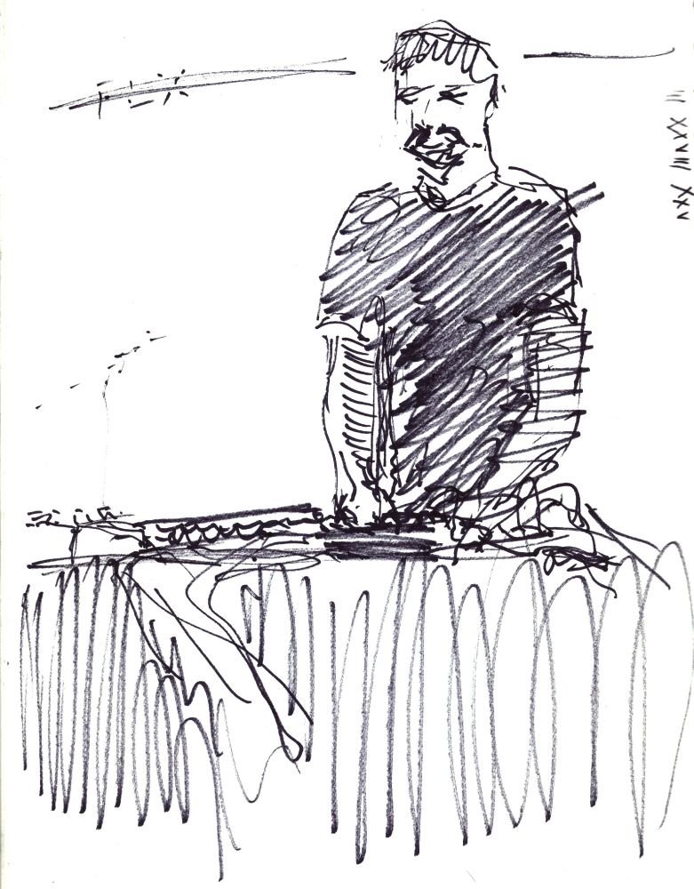 Drawing of FLX performing live music on March 28 2025 in Portland