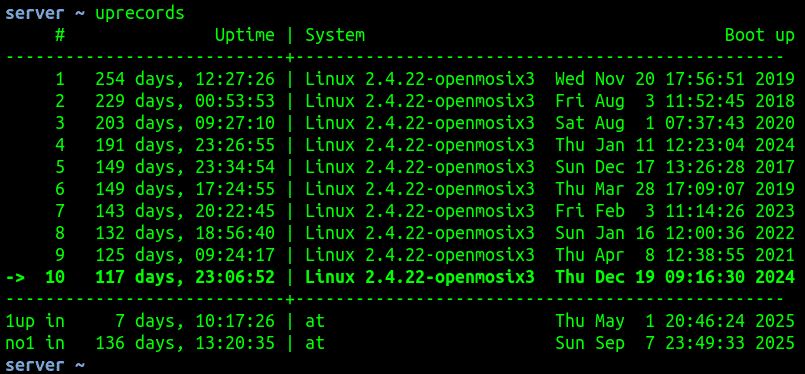 Screenshot from unix shell.