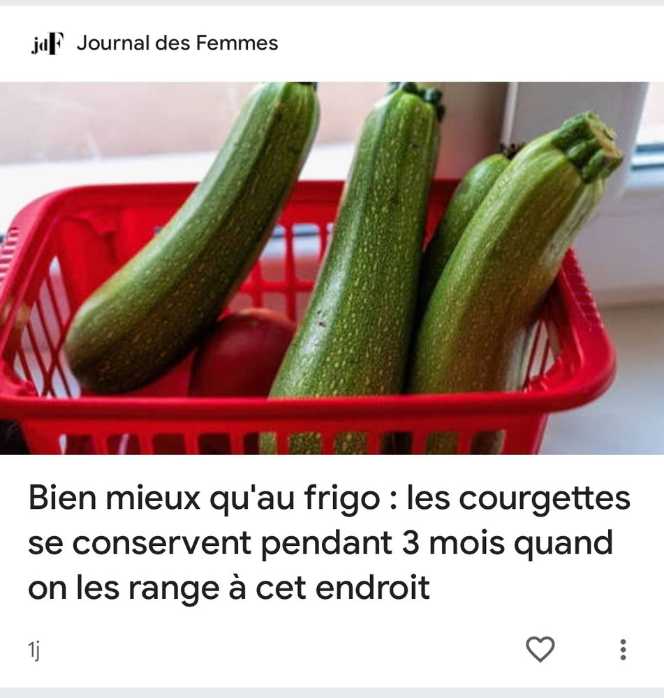 Askip faut pas mettre les courgettes au frigo mais ailleurs 🤷🏼‍♀️
