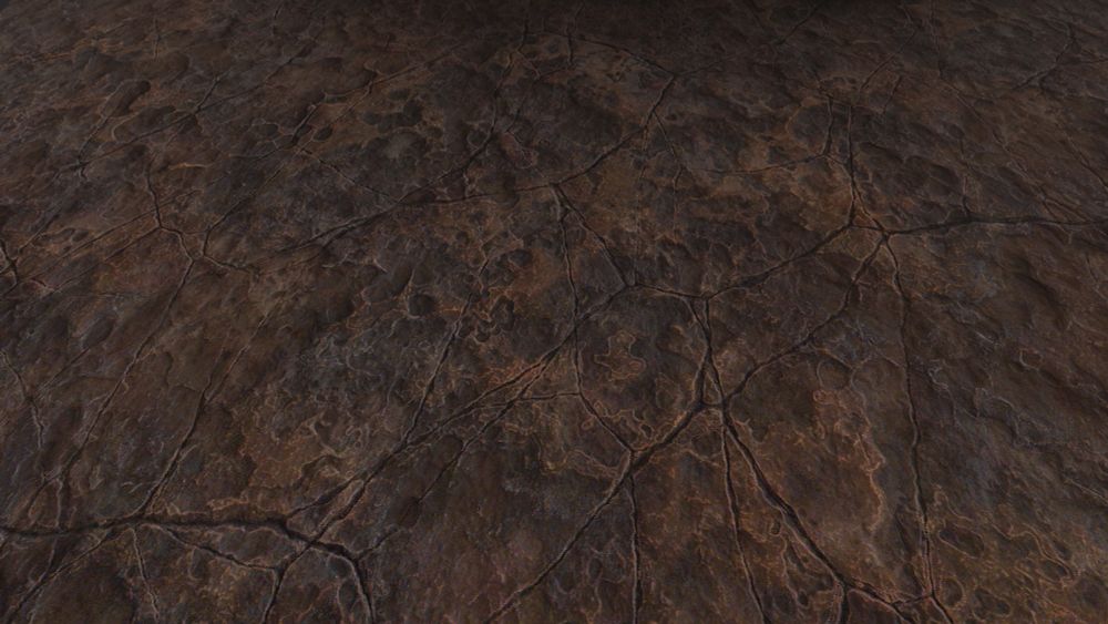 screenshot of a ground texture. it's brown, porous, and has large cracks