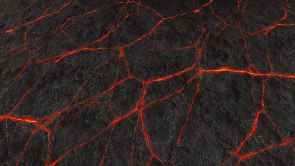 screenshot of the same texture, but it's black and the cracks are glowing like they're filled with lava