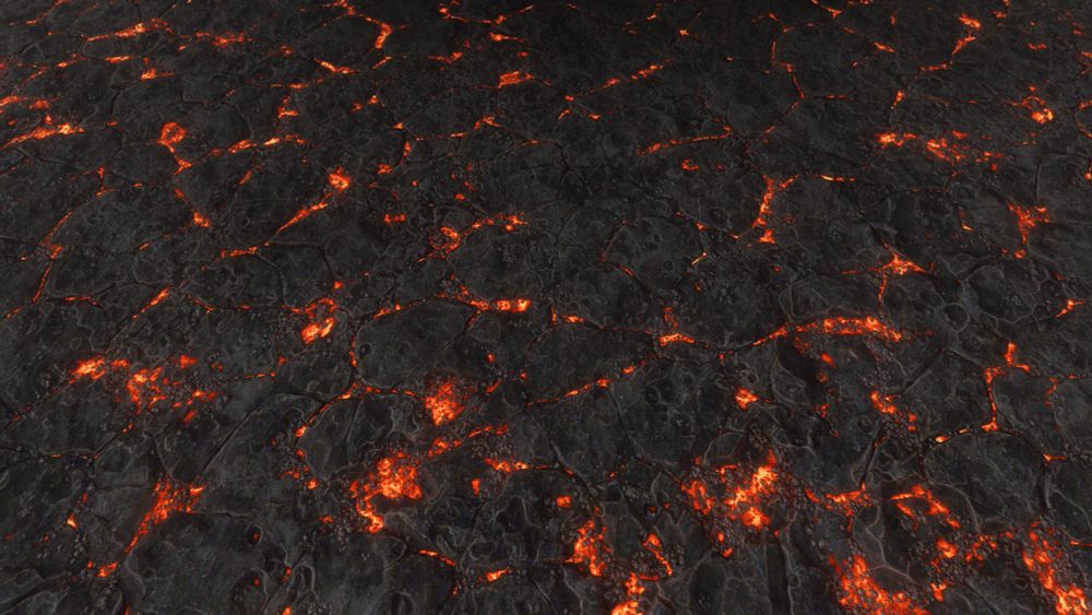 same as before, but now the texture is black with glowing lava in the crevices