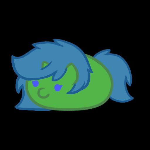 Artwork of Rubie as a lil egg or bean, drawn up by Smiley Hexagon