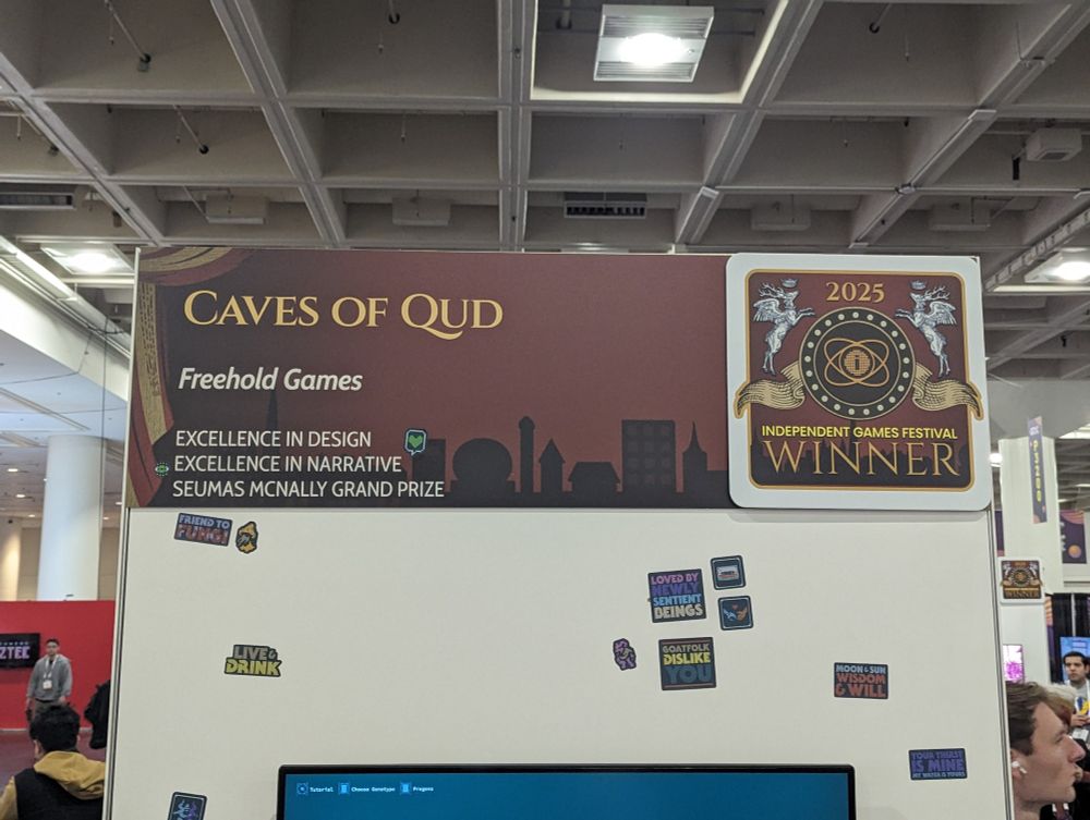 Caves of Qud booth at the gdc igf pavilion 