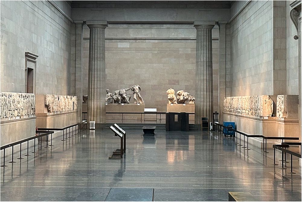 Parthenon Marbles in an empty gallery