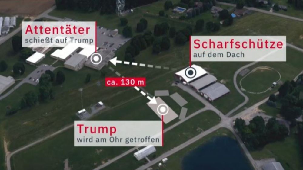 Animation rekonstruiert Angriff: 130 Meter - Von wo der Attentäter auf Trump schoss