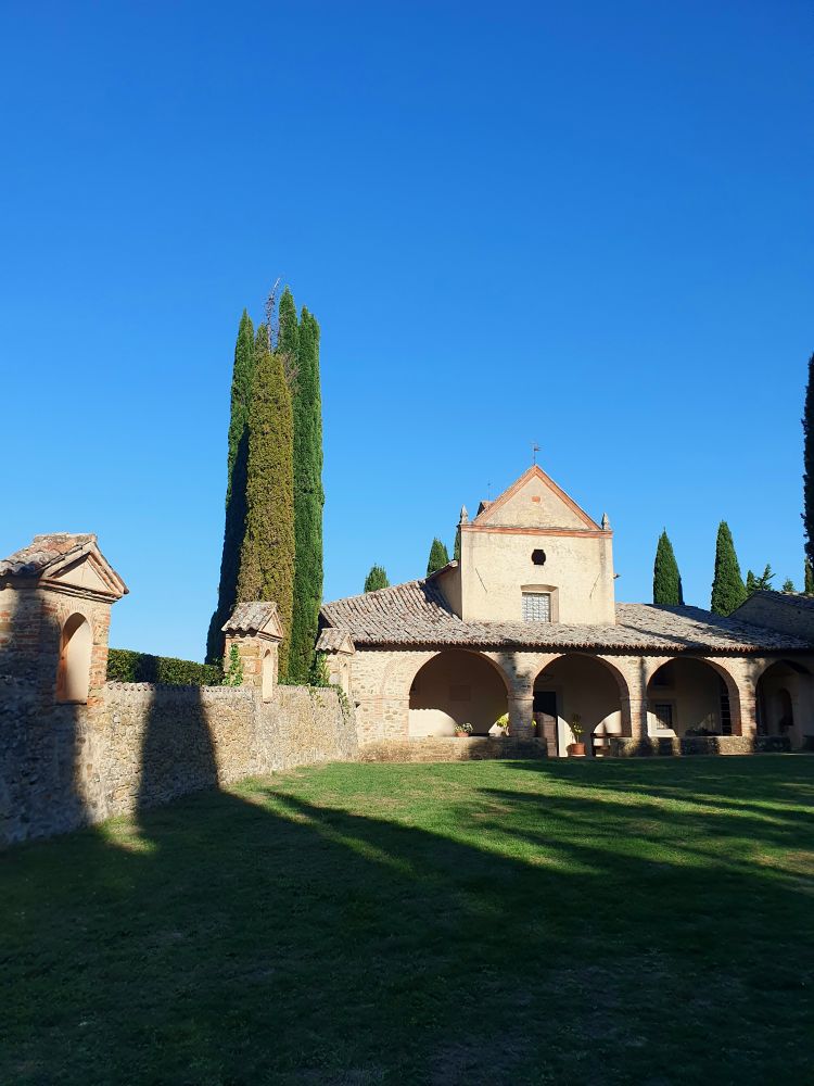 The Franciscan Convent of Scarzuola was founded by Saint Francis of Assisi in 1218. It is said that the saint used a marsh plant, the scarza, to build a hut. The church " Sancte Marie loci fratrum minorum de Scarciola" was built on the same site. 