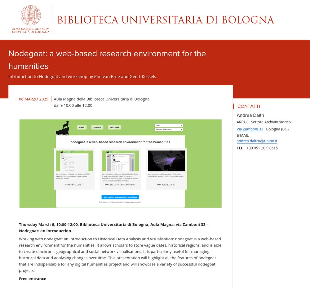 Event notification of a nodegoat lecture