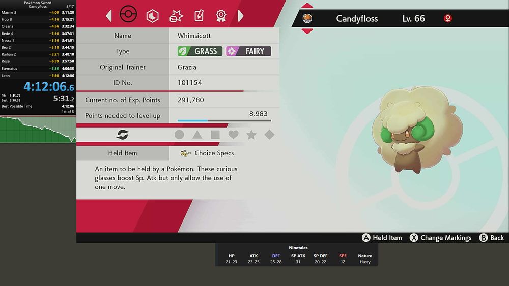 4:12:06 Pokemon Sword Candyfloss speedrun
