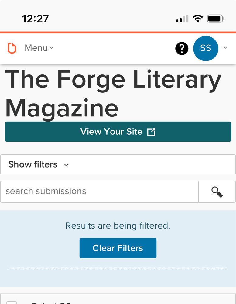 Screenshot of The Forge Literary Magazine’s Submittable page.