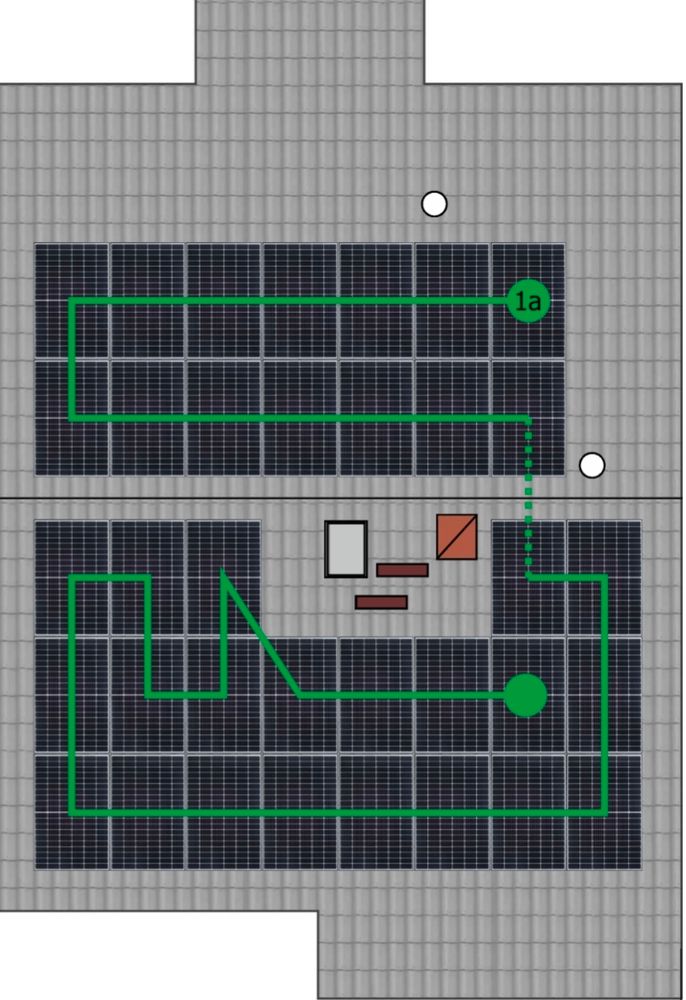 Dachzeichnung mit PV Anlage
