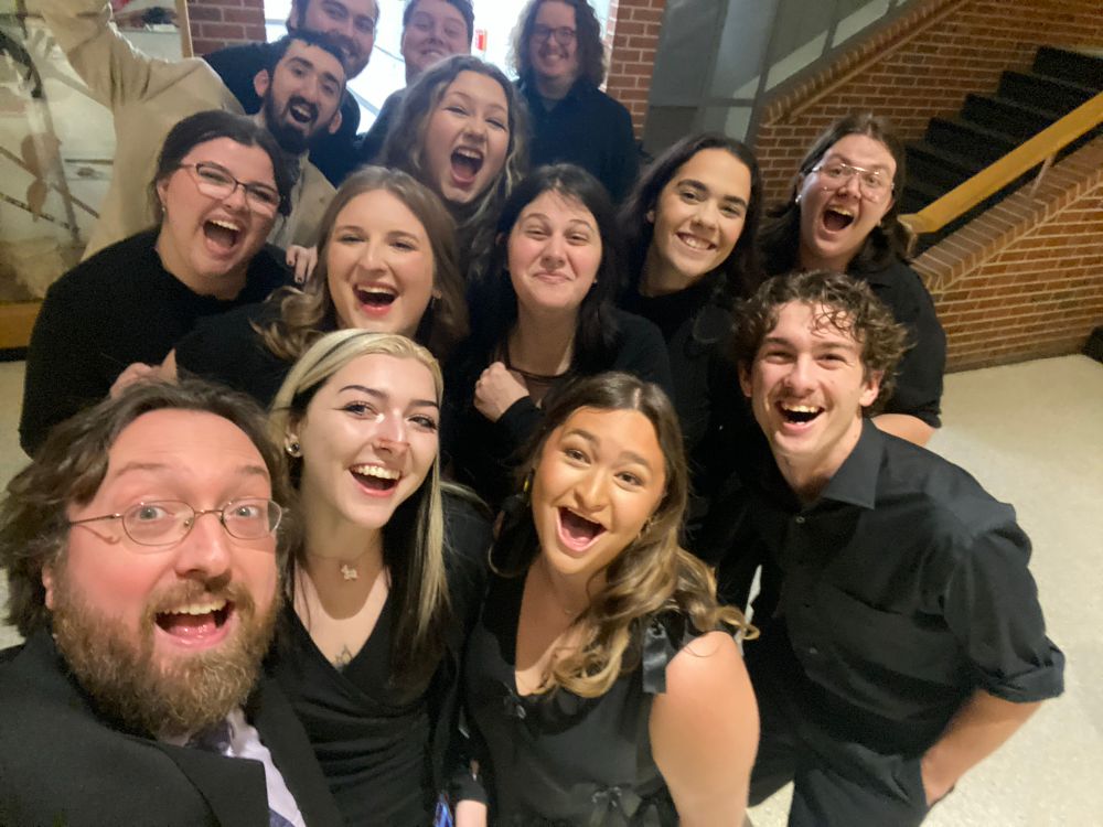With chorus & orchestra members 
