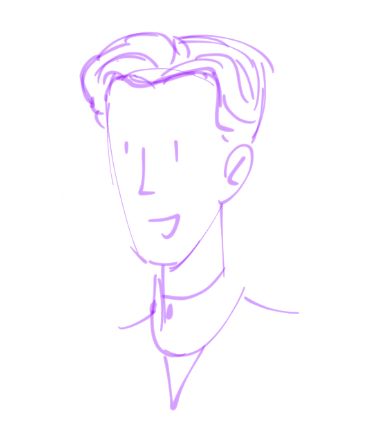 unfinished stylized sketch of Tom Paris from Star Trek Voyager