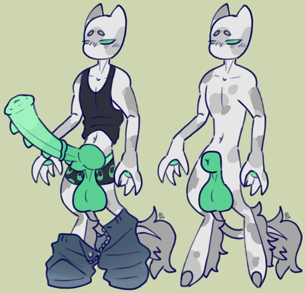 nsfw ref for snowball showing off his sheath and massive shlong as well as his cute alien boxers cuz hes got to be caught lacking 