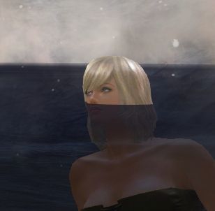 A picture of a Norn from Guild Wars 2 in a hot spring in Wayfarer Foothills. She's sitting in the water and just barely has her nose above the surface of the water. Given this is a static NPC model, I feel like ArenaNet was very careful and deliberate when placing her!