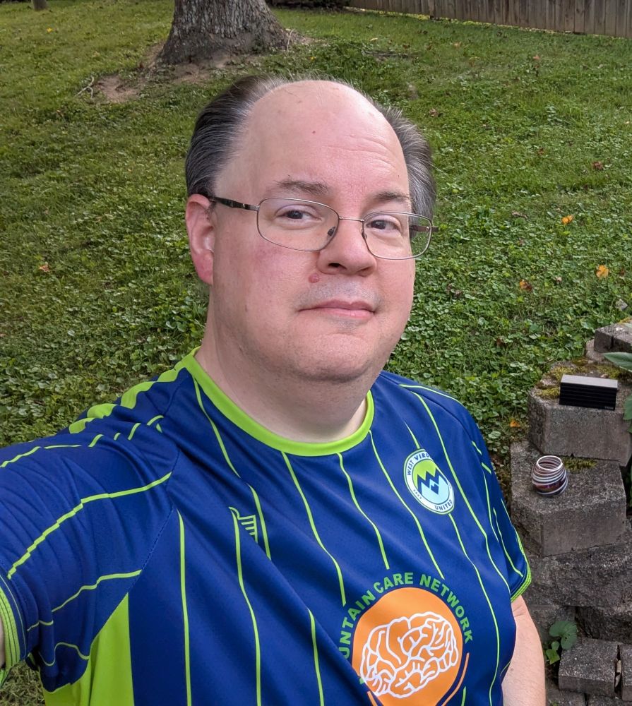 Yours truly, decked out in the colors of WV United, our local minor league soccer team.