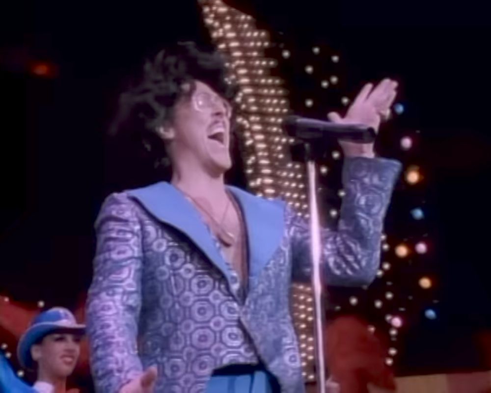 Weird Al at the end of the "Living with a Hernia" video, dressed like James Brown, yelling "I feel BAD!" right before he falls over