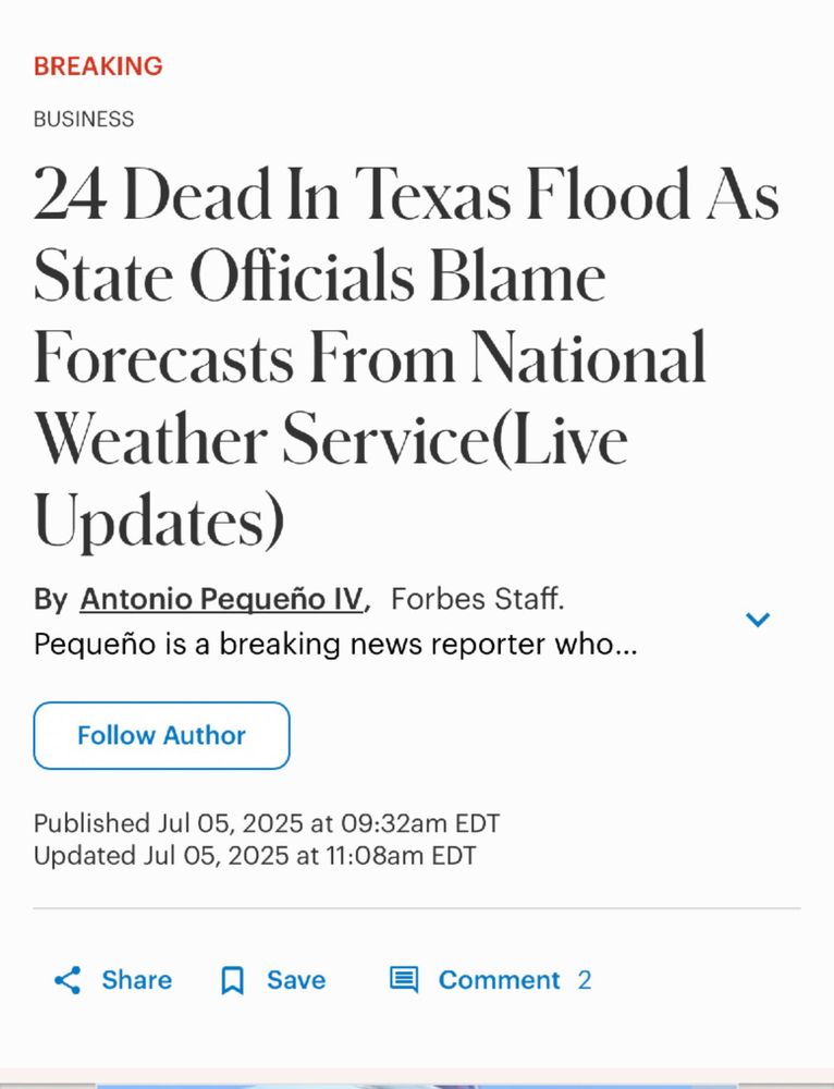 Texas flooding blamed on faulty forecast