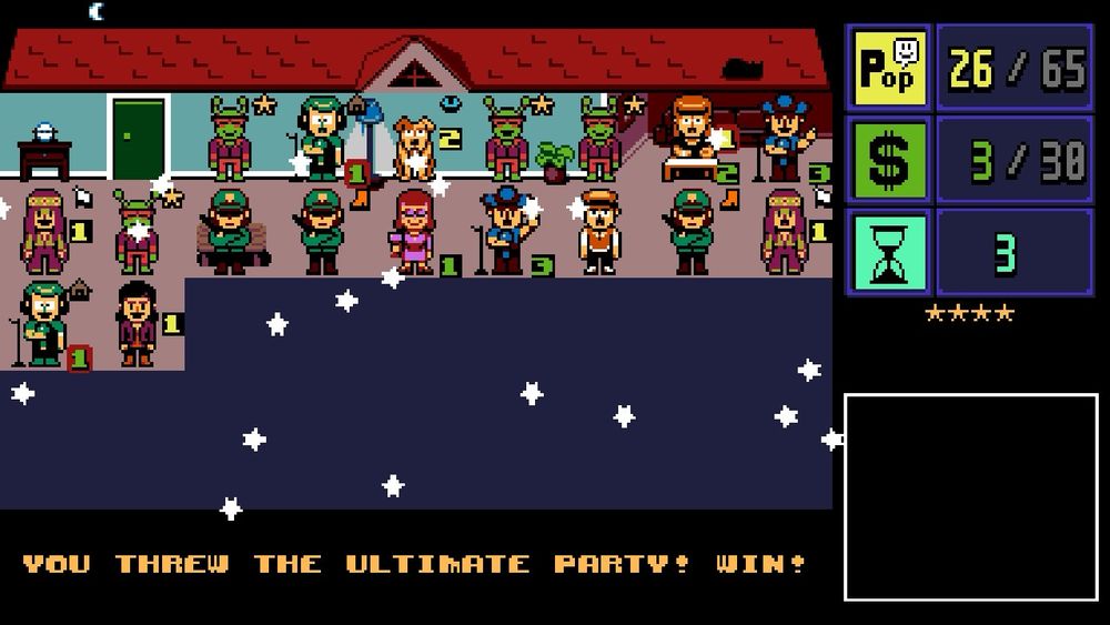 Screenshot of the ultimate first party in Party House
