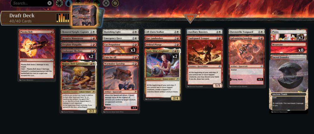 7-0 MTG Edge of Eternities Limited Deck of Boros