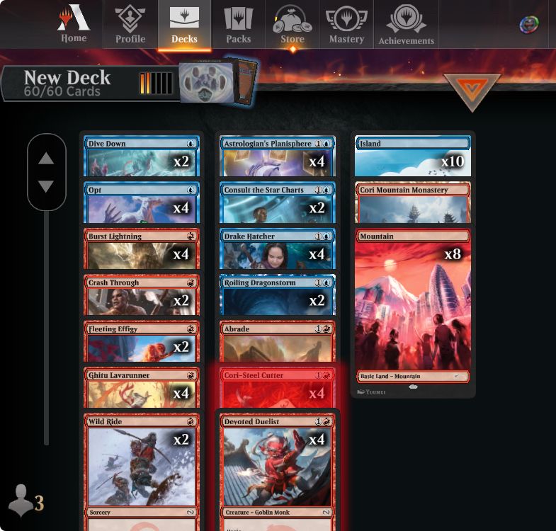 Janky Izzet Cori Steel Cutter deck for midweek magic