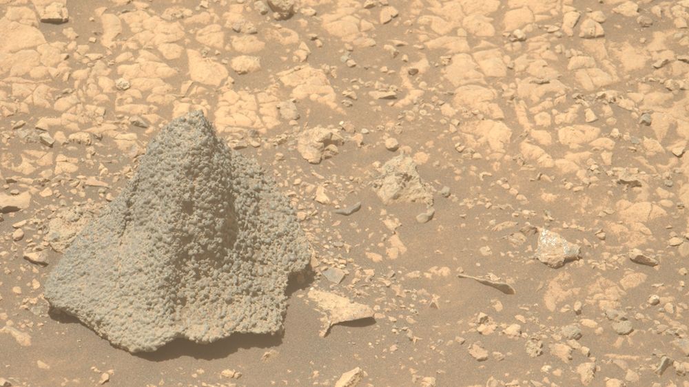 The medieval-looking "helmet" is the latest addition to Mars' gallery of odd-shaped rocks.