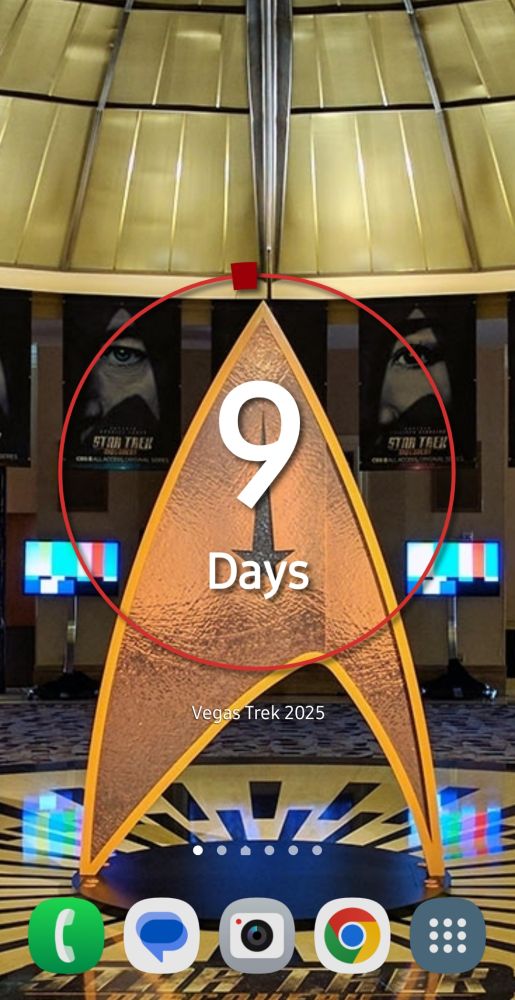 The countdown screen on my phone which says they're are 9 days until I arrive in Vegas.