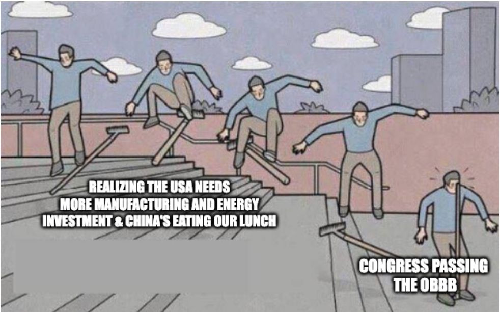 a man going full send on a rake to the face, an analogy for republican policy on renewable energy