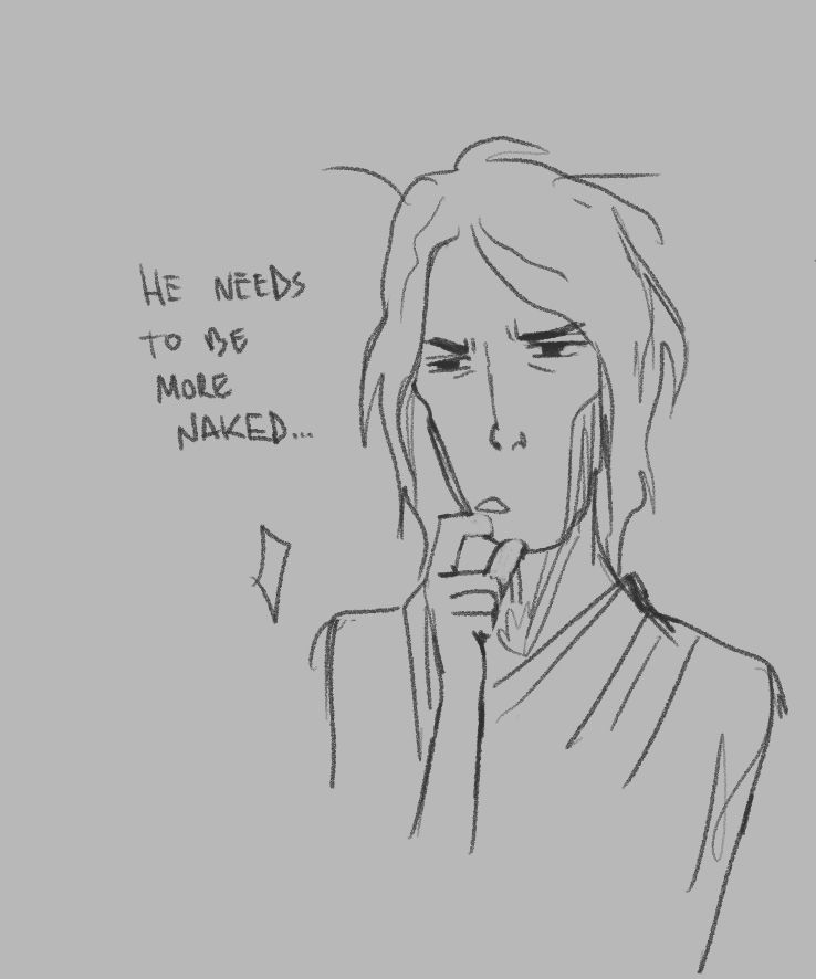 Viktor with a serious face: “he needs to be more naked..”
