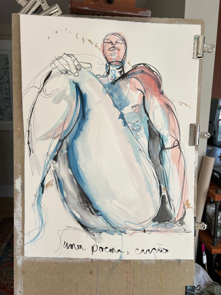 Seated male nude life model