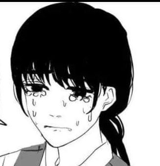 Es una imagen de un personaje de anime llorando.