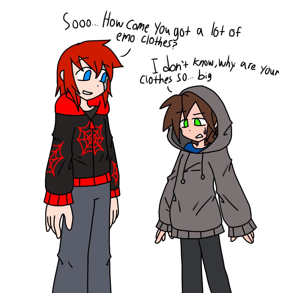 Megaman and Barrett sharing hoodies