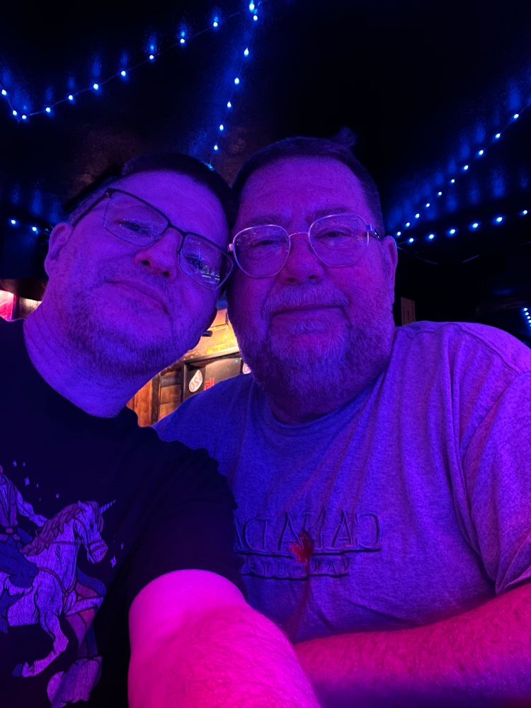 Me and Princess in a blue light. 