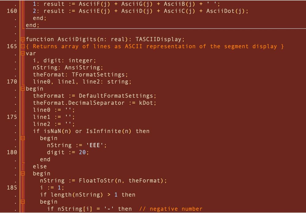 Screenshot of parts of Segmitator`s sourcecode in Object Pascal.
