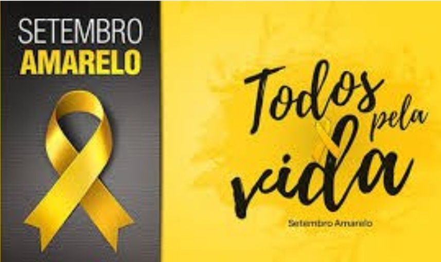 Foto de slogan do setembro amarelo com os dizeres "todos pela vida".