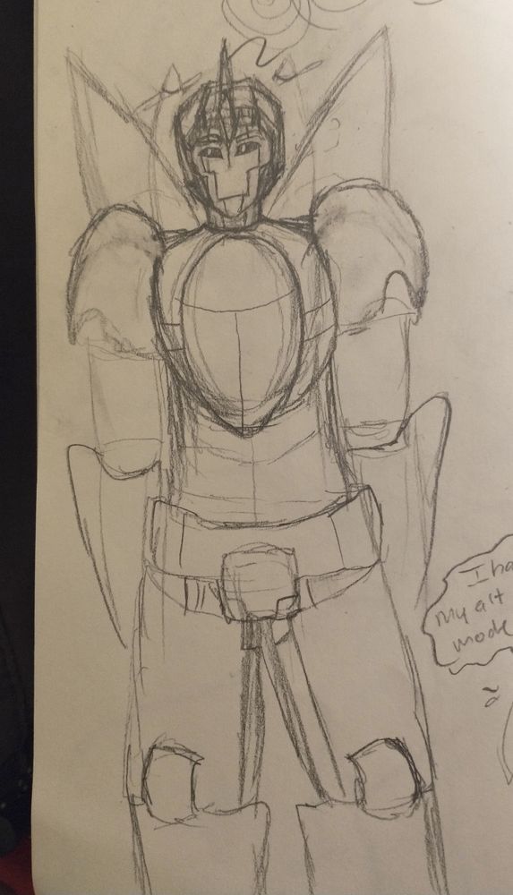 Updraft, a transformer, facing forward