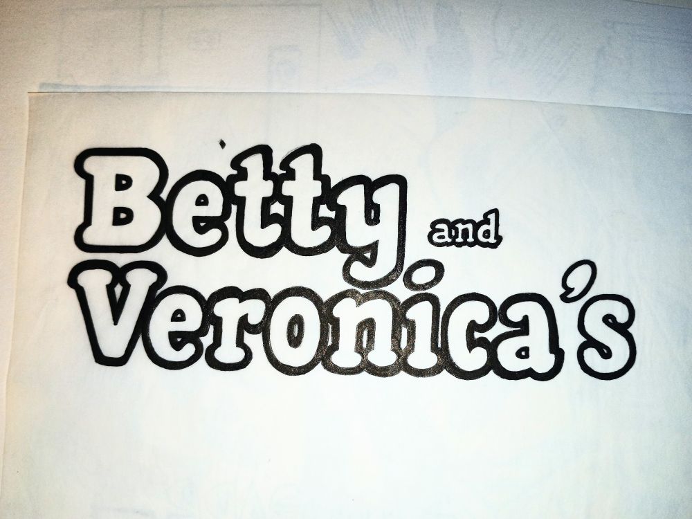 Logo: Betty and Veronica's
[intended to be much smaller than the second portion]