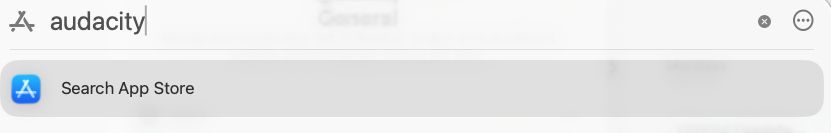 me searching for audacity in my search bar: nothing