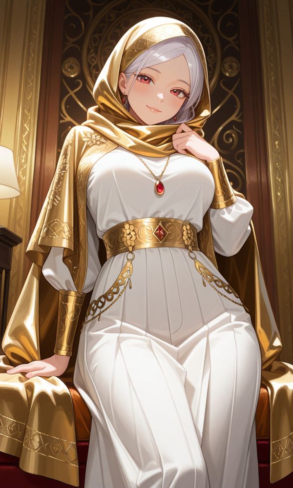 Woman (ethnicity:1.2), (age:1.1), traditional Turkish red costume (detailed attire:1.2), (accessories:1.1), costume with gold embroidery (detailed embroidery:1.2), (dress design:1.3), (red dress:1.3) with gold trim/stripes, skirt and jacket with Gold decorations:1.2). Realistic, high detail, warm colors of red, gold and white, (draped fabric: 1.2),