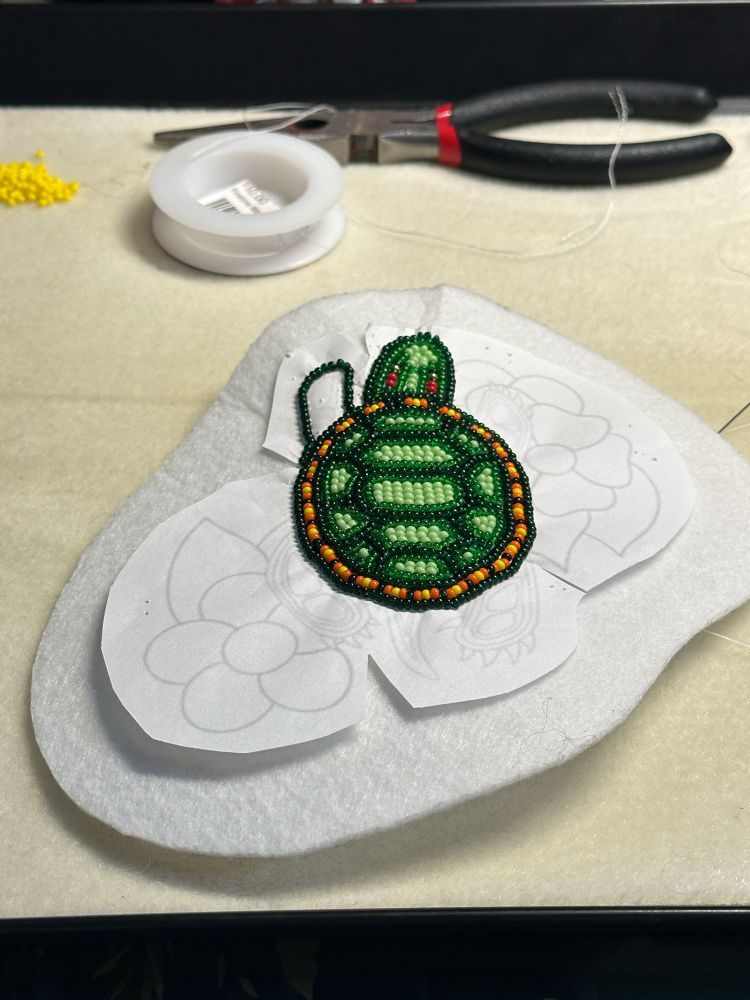 Beaded turtle work in progress 