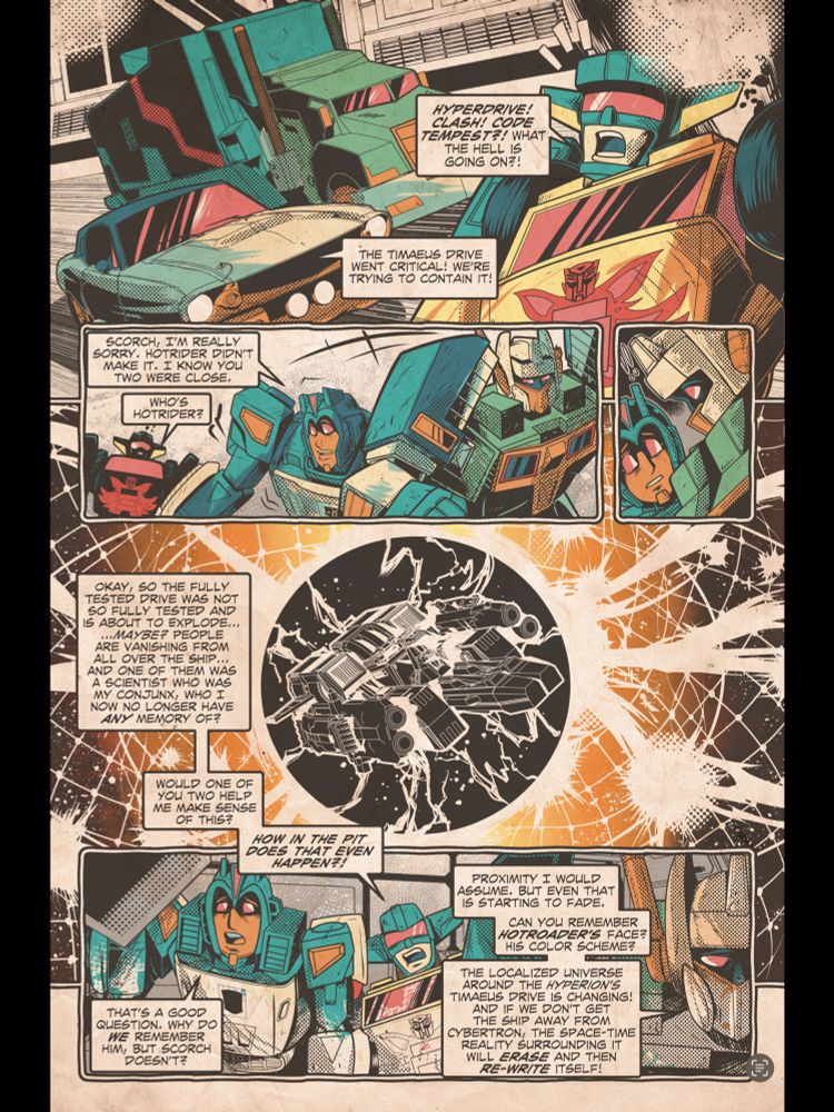 Reality starts to fall apart as Hyperdrive and Clash meets up with Scorch. 