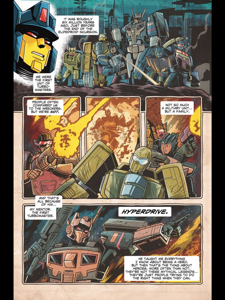 Thunderclash flashbacks to his earlier years as Clash, under the command of Hyperdrive.