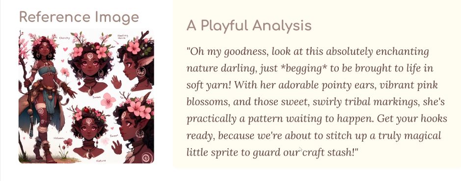 Reference image used to generate the pattern + AI-generated analysis