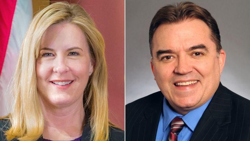 Portraits of Rep. Melissa Hortman and Sen. John Hoffman