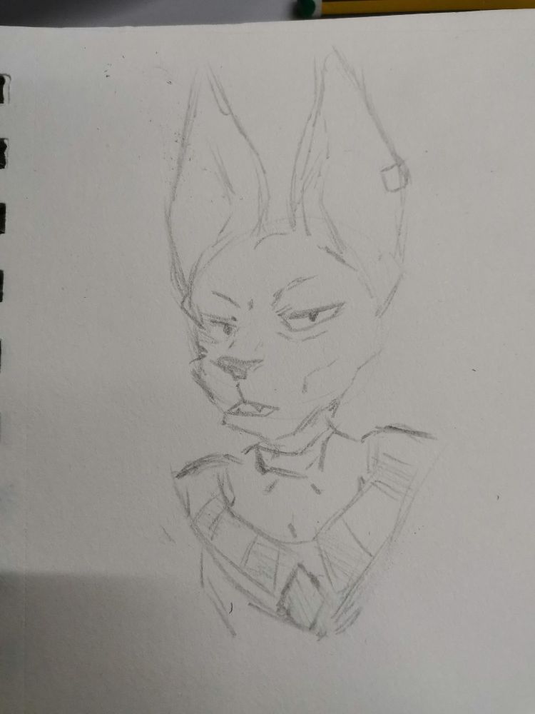 Drawing of Lord Beerus from Dragon Ball
