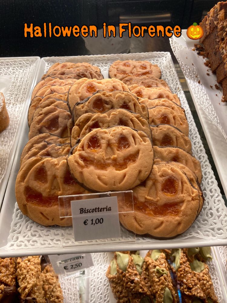 Jack-o-lantern shaped biscotti cookies 