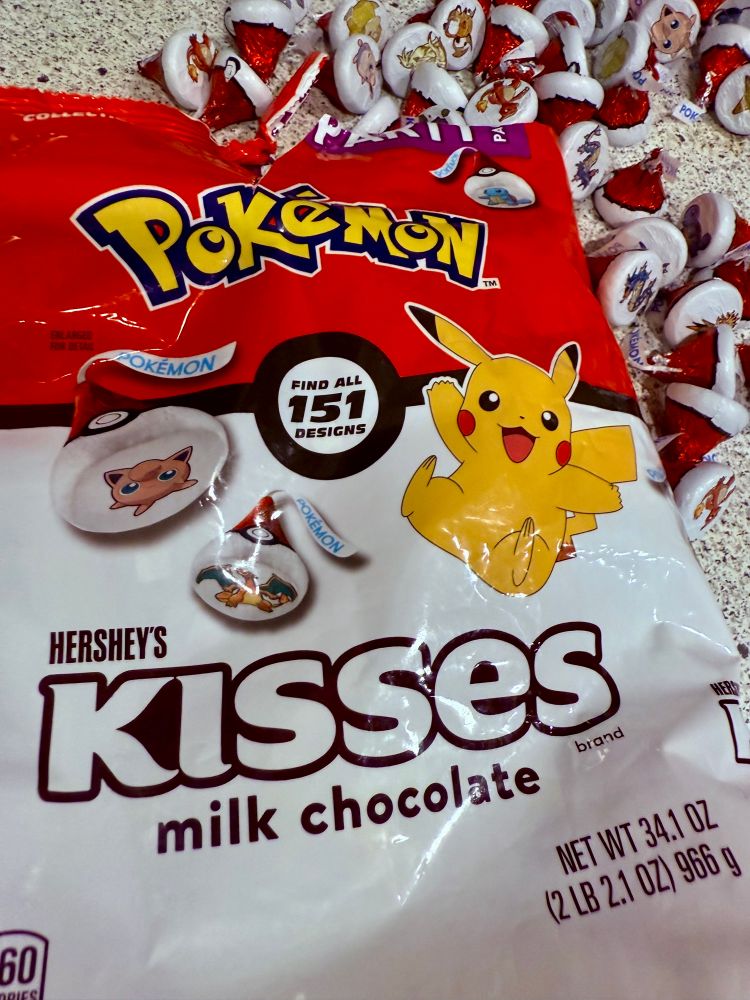 hershey kisses w/ pokemon on em