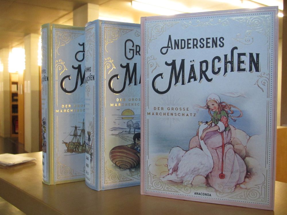 Das Buchcover zeigt eine Szene aus Andersens Märchen „Die wilden Schwäne“ aus dem Jahr 1838, in welchem eine Prinzessin ihre in Schwäne verwandelten Brüder rettet.