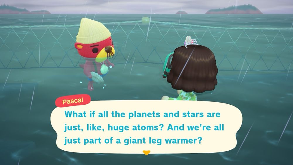 What if all the planets and stars are just, like, huge atoms?  And we’re all just part of a giant leg warmer?