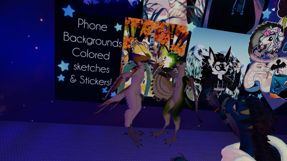 Hrde vr avatars, two birds and a crocodile